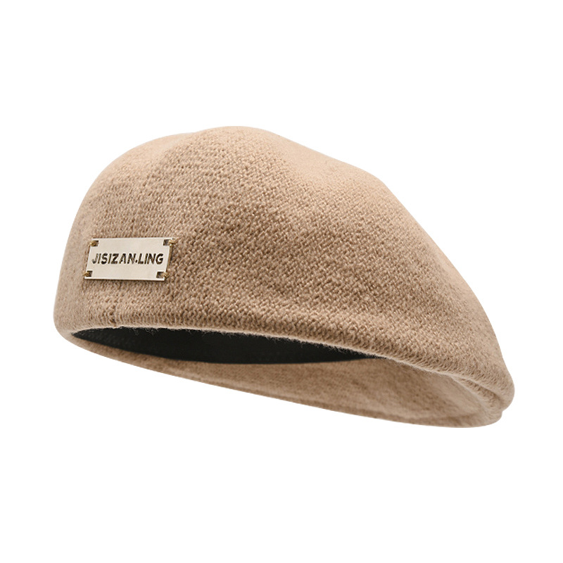 20 nieuwe omgekeerde baret voor dames in herfst en winter, klein gezicht, zwarte heren taille met grote kop, knopschilder,_voghion.com