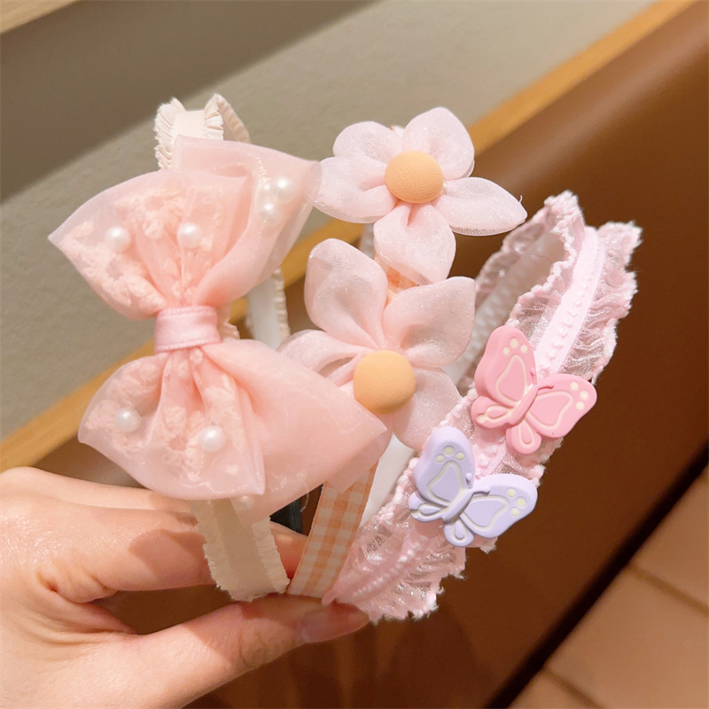 Arco diadema niños cara lavado cabello headwear niñas lindo dibujos animados pelo presionando diadema bebé antideslizante no-apretar la cabeza