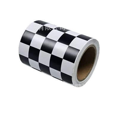 Popular Car Decals Matte Black and White Checkered Color-Changing Film Personalized Car Stickers Cartoon Graffiti Painting Film (Auto Color Change Film) - matt-black-and-white-grid-5cmx-3m