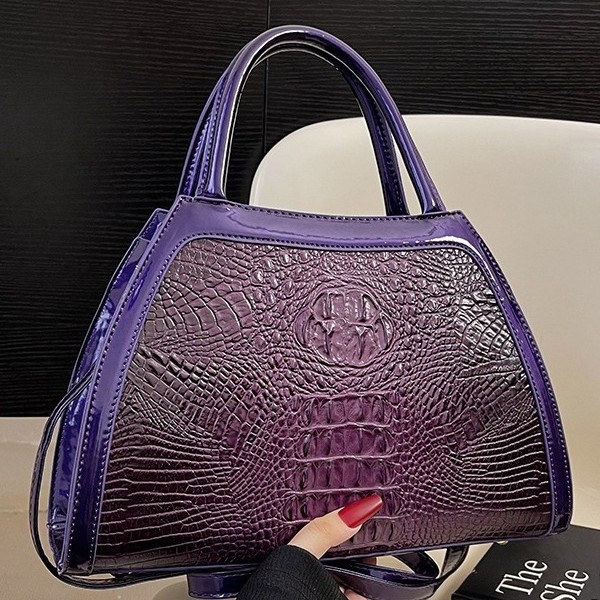 2023 Bolsos transfronterizos europeos y americanos Moda femenina Patrón de cocodrilo Bolsa de concha Bolso de madre de un solo hombro retro clásico Comercio exterior