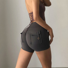 Women's High-Waisted Elastic Lift Hip Yoga Pants Moisture-Wicking Running Fitness Three-Way Shorts Hot Pants