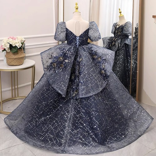 Children's dress princess skirt girl high-end fashion show host solo little girl heavy industry piano performance costume