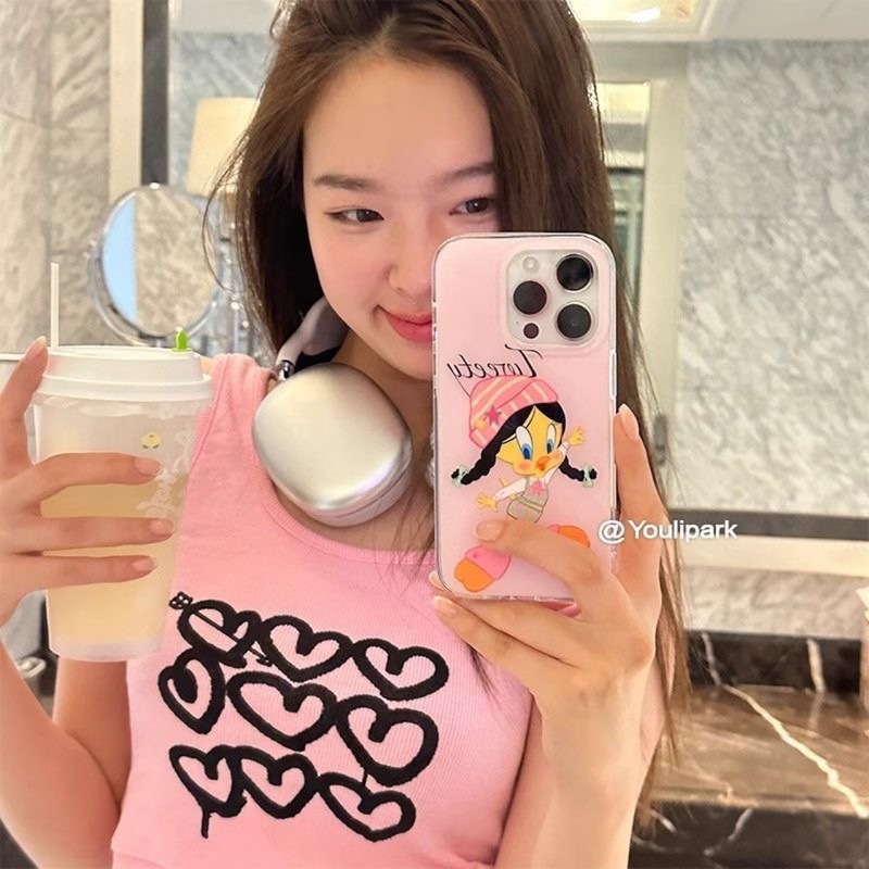 少女粉底卡通适用16苹果16ProMax手机壳iPhone15/6Pro女11/14pro/|undefined