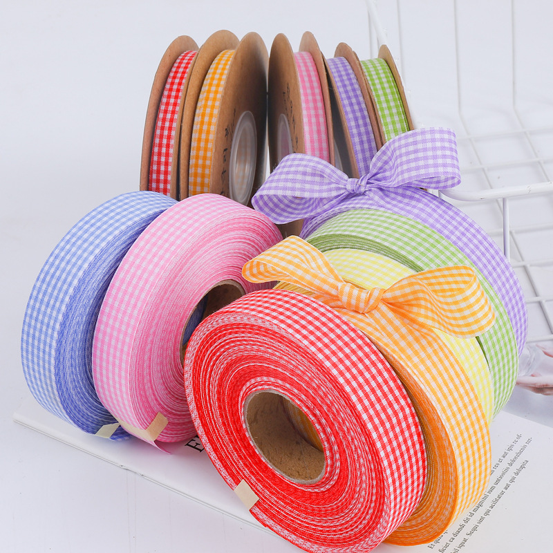 格子丝带ins风生日蛋糕盒装饰格纹烘焙包装彩带蝴蝶结儿童节包装