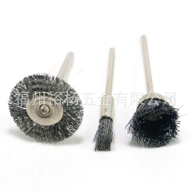 黑色毛刷 大量批发 打磨抛光工具电磨配件迷你型笔碗T型尼龙刷