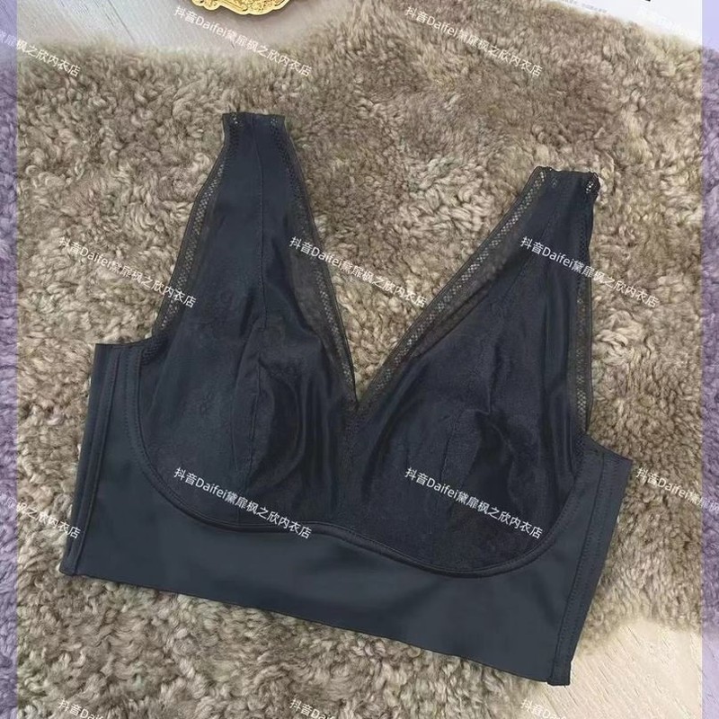 Dai Fei ライト高級薄型通気性レースレディースフレンチクリスタルカップ小さな下着ブラジャーベストコットングレー紫|undefined