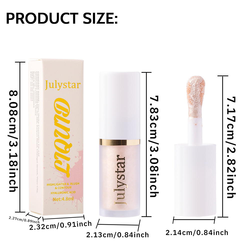 Julystar Facial Brightening High-Gloss Contouring Liquid, Lip Pearl Single Portable Moisturizing Blush Blush Wholesale Application Scenario