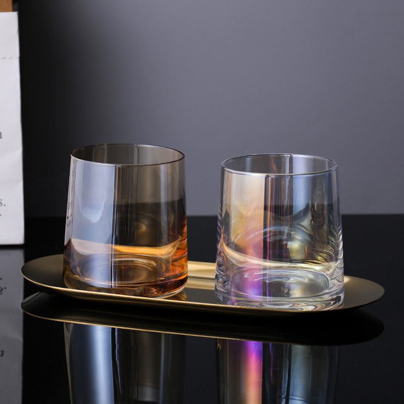 Trapezoidal Brilliant Amber / Gold Tray