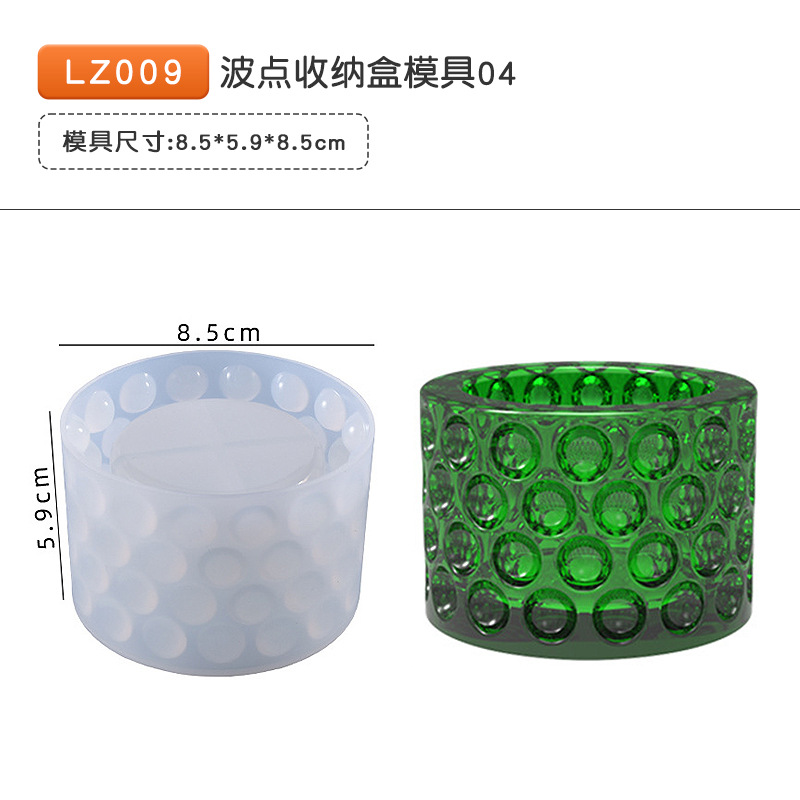 36 epoxi vela molde cristal racimo bola arco Polka Dot cubo vela almacenamiento hecho a mano resina silicona molde
