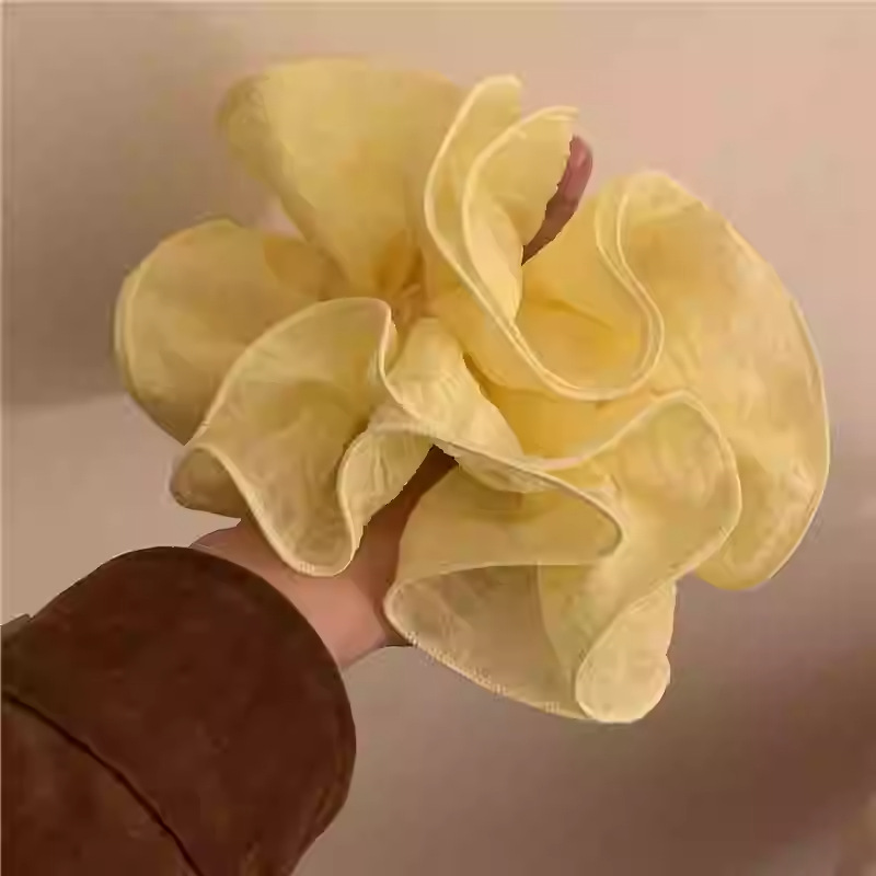 ¡4 pisos super grandes! Negro + blanco encaje plegado de alta sensación collar de cabello de intestino grande relajado francés coreano cuerda de cabello mujer