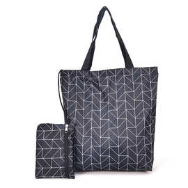 加厚防水印花环保袋拉链可折叠购物袋超市收纳袋便携手提袋单肩包