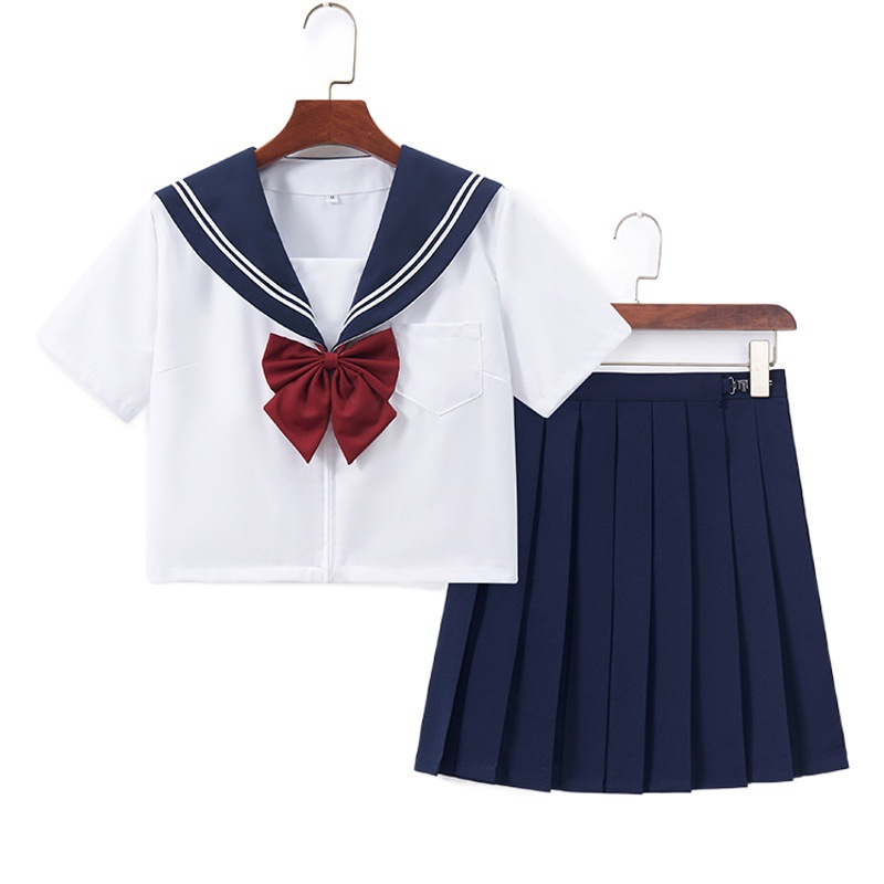 Factory on behalf of the package after-sales jk uniform blue collar white two sailor suit jk school for jk suit jk skirt pleated skirt