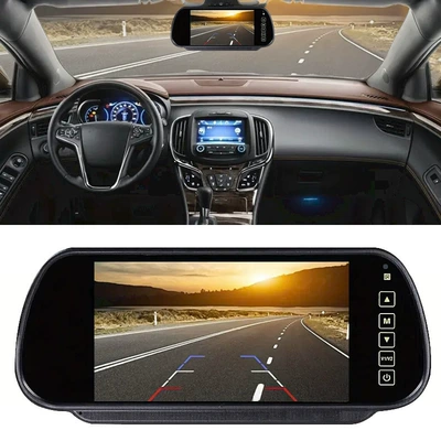 Cross-Border Hot Model 7inch Car Rearview Mirror Car Monitor Reversing Priority 2-Way Input Car Rearview Mirror (Rearview mirror/rearview mirror)