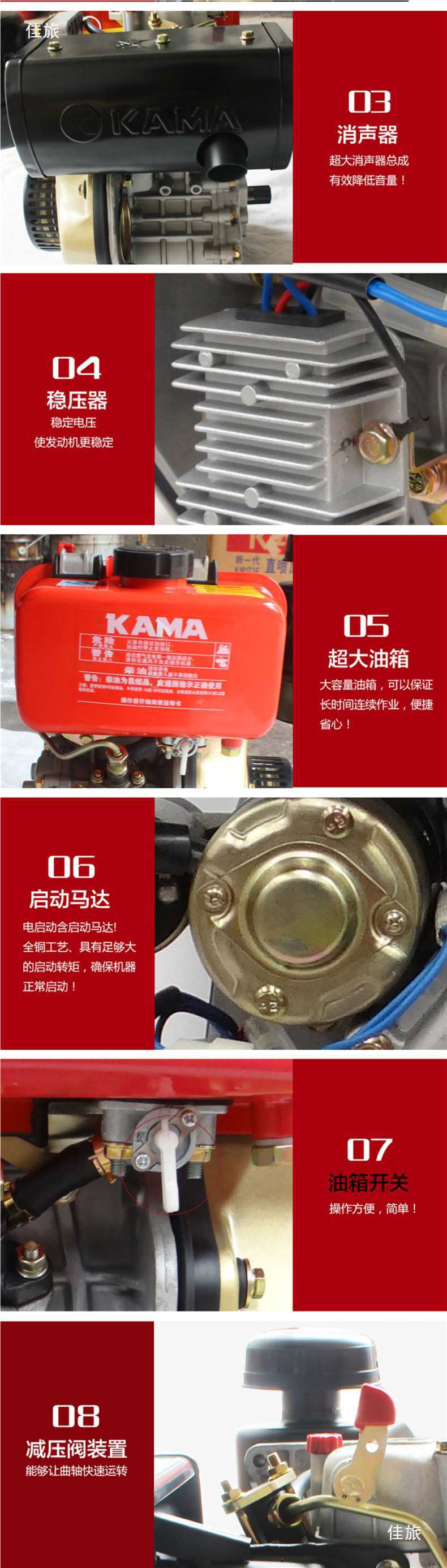 Wuxi 173F178F186F188F Single-Cylinder Air-Cooled Diesel Engine Small Power Agricultural Tiller