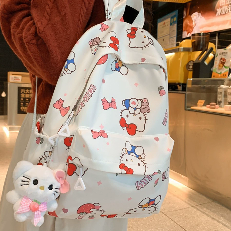 Женский студенческий рюкзак с принтом граффити, водонепроницаемый рюкзак Sanrio KT, кошачья ниша, универсальная школьная сумка для корейских девочек