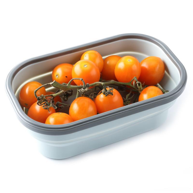 Silicona plegable lonchera microondas horno sola capa crujiente utensilios de cocina retráctil picnic caja Bento