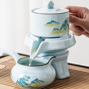 Lazy Stone Grinding Automatic Tea Set Home Shilai Run Teapot Supplies Kung Fu Tea Making Handy Gadget 2024 New Style