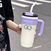 Straw stainless steel, glass, high quality capacious handheld cup with glass, wholesale, Birthday gift