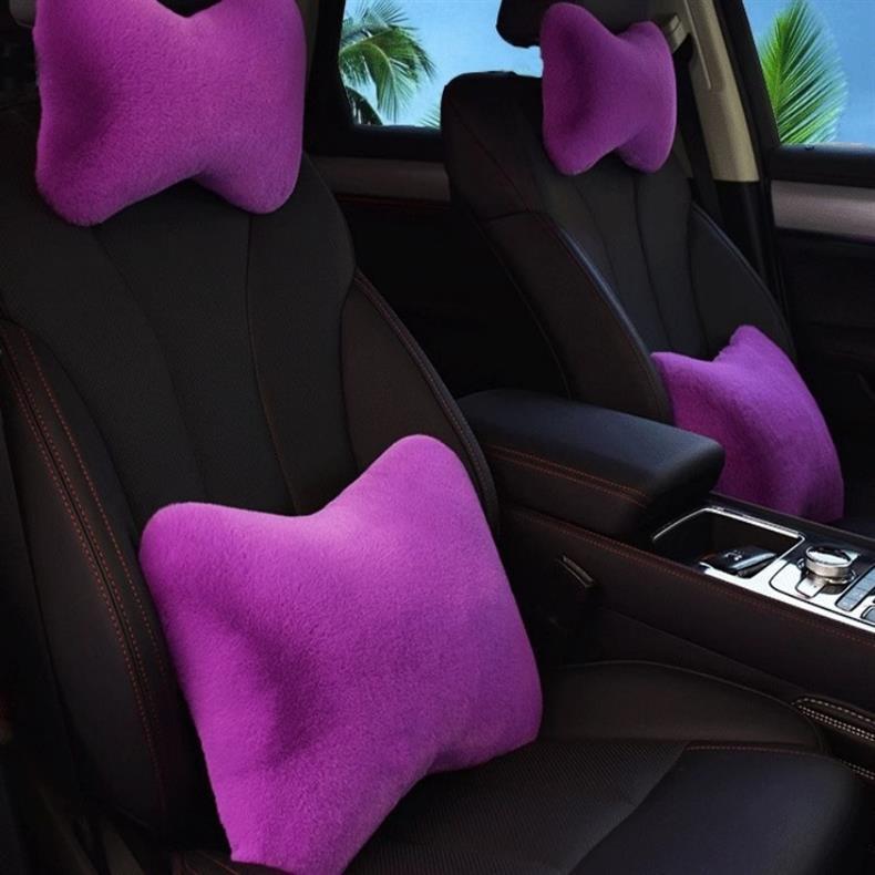 Car Plush Headrest Pillow, a Pair of Car Neck Pillows, Car Lumbar Pillows, Car Bone Neck Pillows, Car Supplies