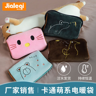Korean ins Style Rechargeable Hot Water Bag Double Hand-in Simple Hand Warmer Plush Autumn and Winter Warm Water Bag Warm Water Bag