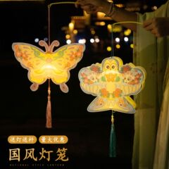新年と中秋節の提灯、手作りDIY素材パック、幼稚園児用携帯提灯、PVC発光花灯