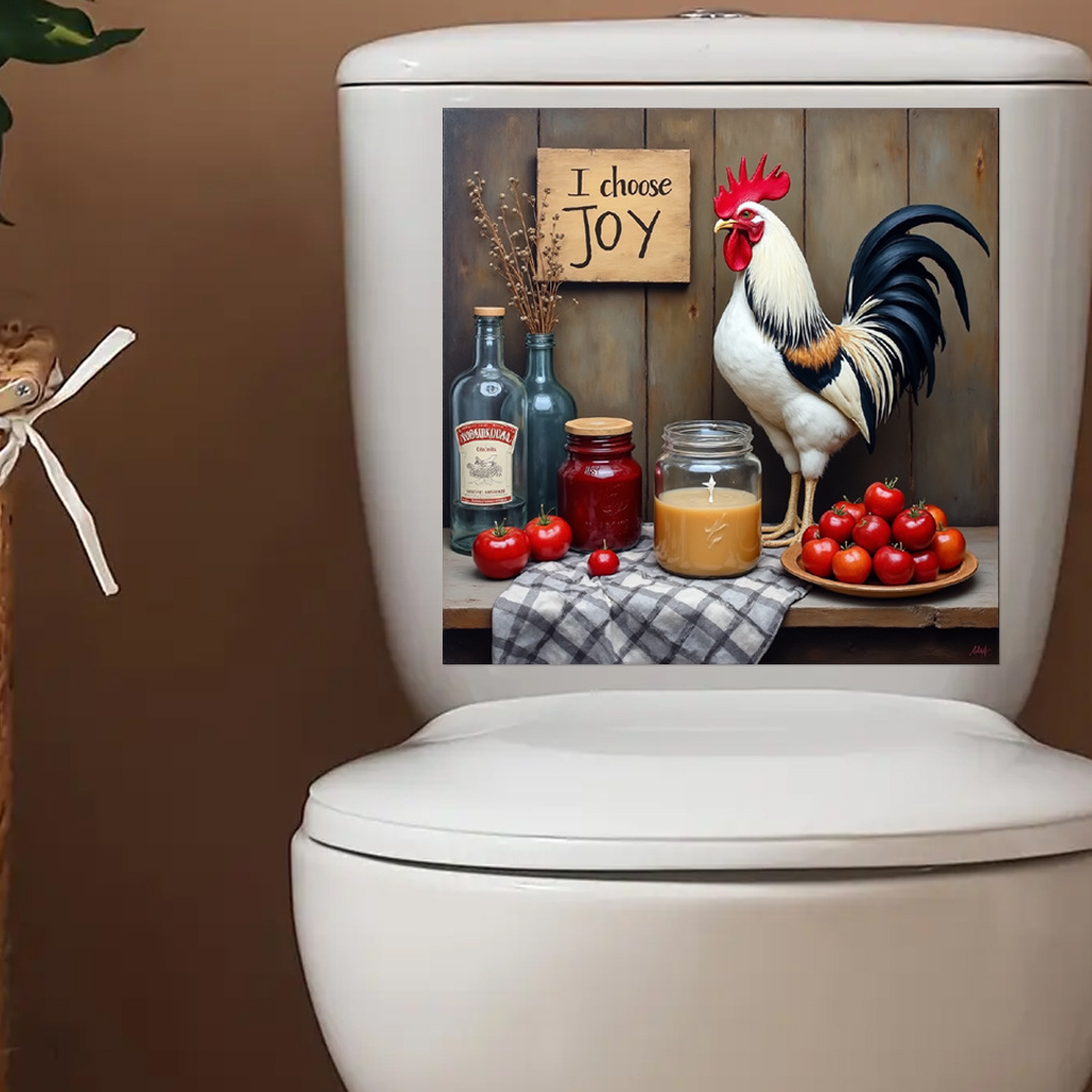 2025新款充满激情的公鸡烤箱贴防水防油贴纸可移除墙贴可代发跨境