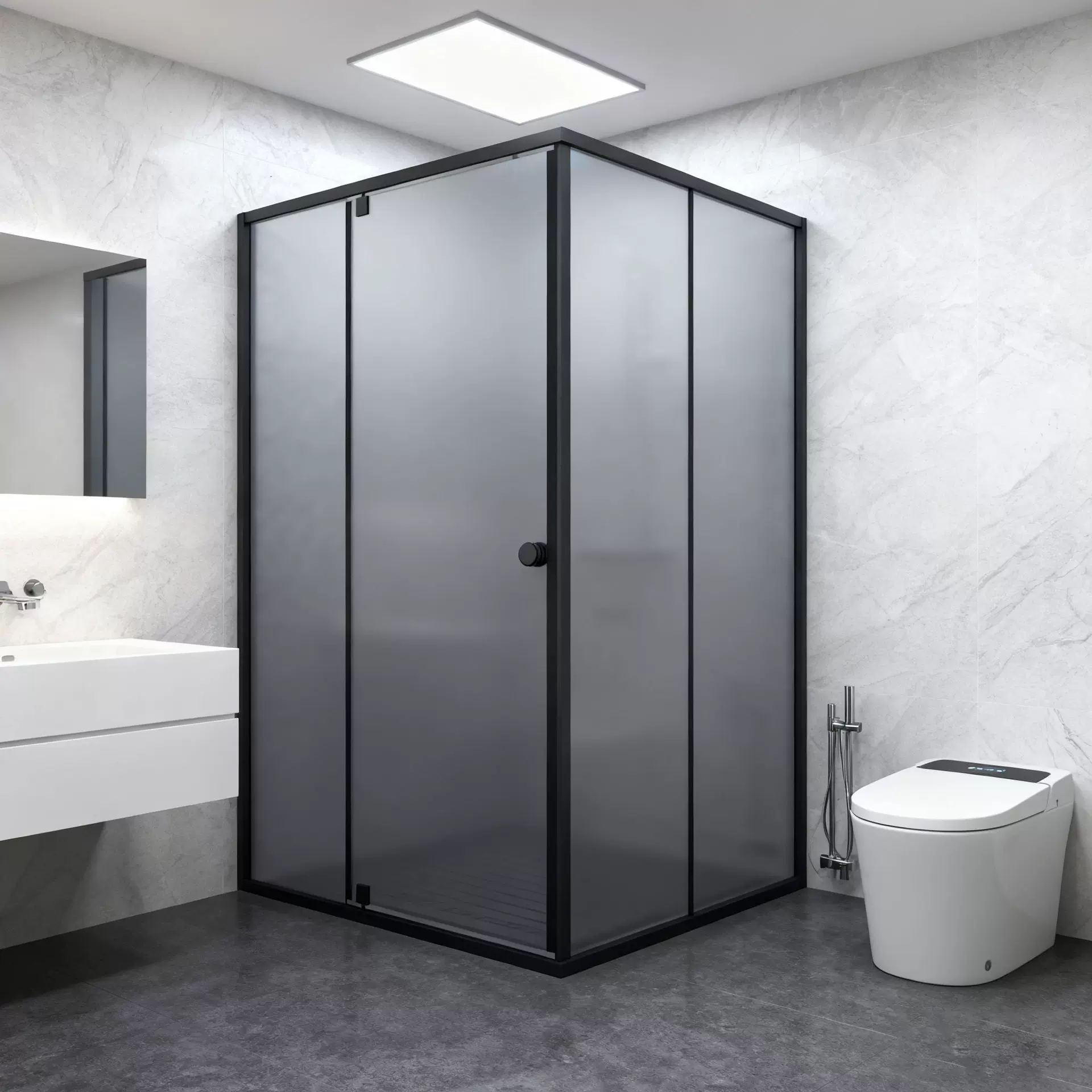 淋浴房厂家非标生产方形转轴门淋浴房不锈钢配件汽车级钢化玻璃