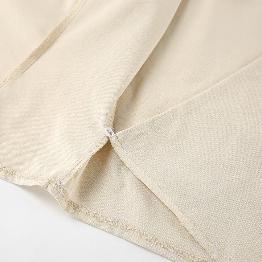 Women's Clothing commuting apricot cotton and linen vest vest wide leg pants two piece suit female 2024 summer deconstruction design suit_voghion.com