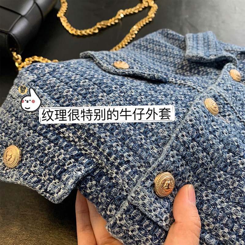 Woven retro denim spring jacket