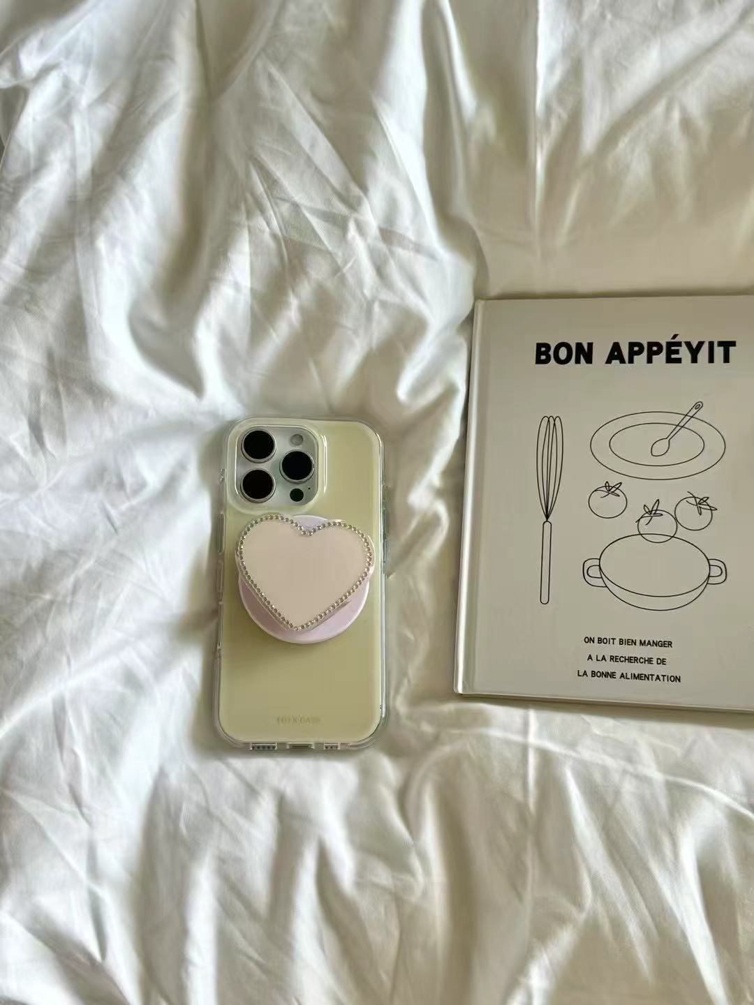 Soporte de amor de diamante de punto de succión magnética fondo amarillo lechoso-borde redondo ym5