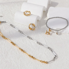 歐美跨境時尚氣質間電古巴鏈INS風格戒指組合飾品源頭廠家