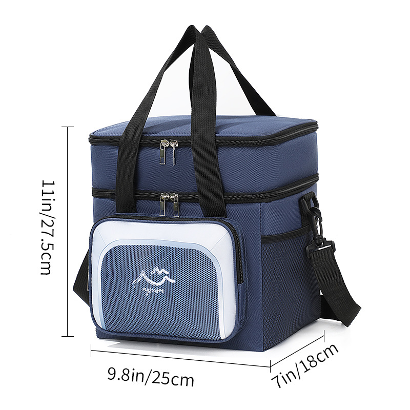 Bolsa de almuerzo de doble capa portátil bolsa de aislamiento térmico bolsa de picnic al aire libre bolsa de almuerzo transfronteriza para trabajadores de oficina con bolsa de comida