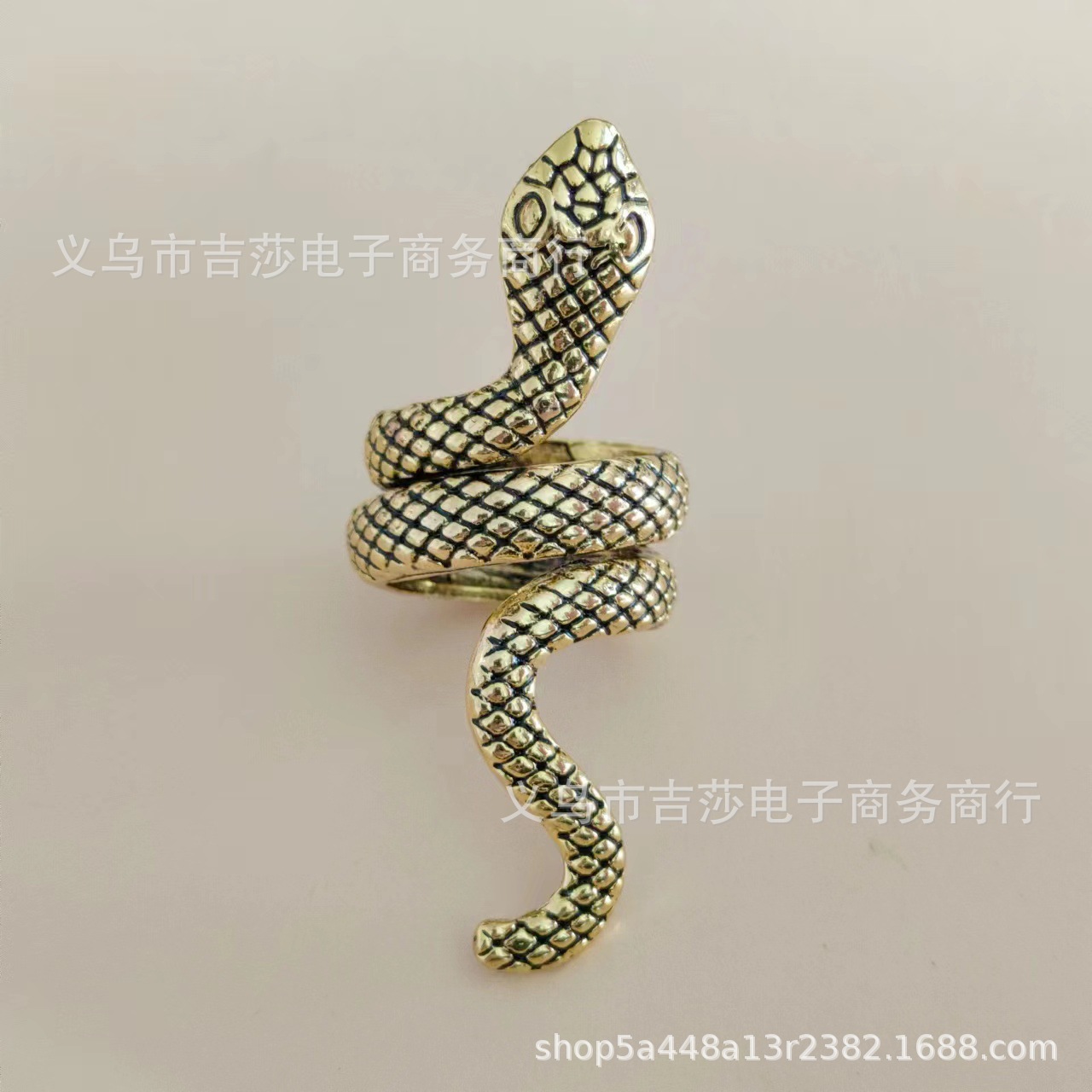 El comercio exterior de Europa y América largo fresco de los hombres guapos patrón de serpiente anillo punk estilo en forma de serpiente animal retro exagerado 4 piezas anillo conjunto