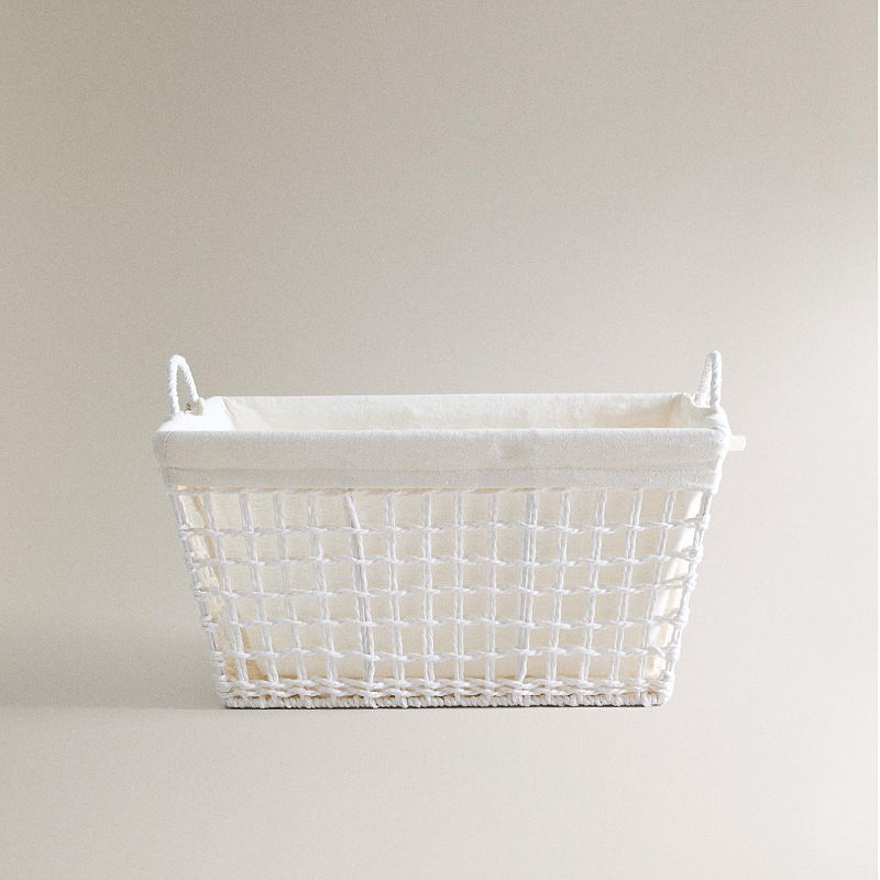 ✅ Cesta de ropa sucia de estilo japonés Cesta de almacenamiento de ropa sucia de dormitorio Cesta de ropa sucia de cuerda de papel tejida a mano Cesta de ropa sucia