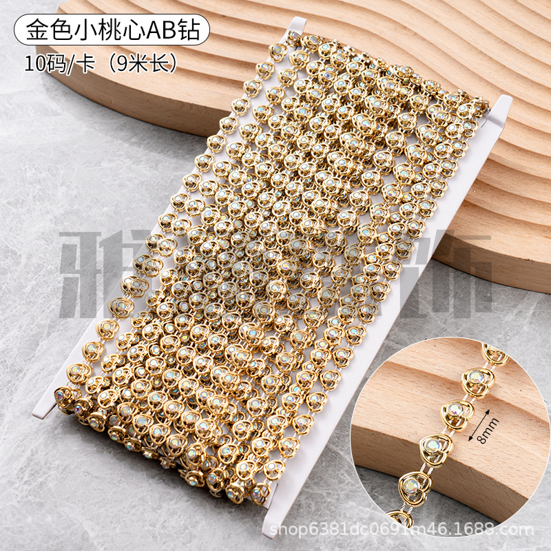 Nuevos accesorios de decoración de encaje Cadena de plata Gota de agua Cadena de diamantes cosidos a mano de oro Miao Diy Accesorios decorativos hechos a mano