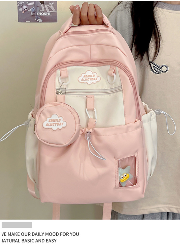 韓国風インズかわいい女の子ランドセル軽量中学生高校生バックパック女の子大容量コンピュータバックパック|undefined
