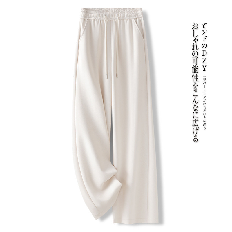 灰色阔腿裤女春秋季2025新款高腰宽松卫裤今年流行爆款直筒运动裤|undefined