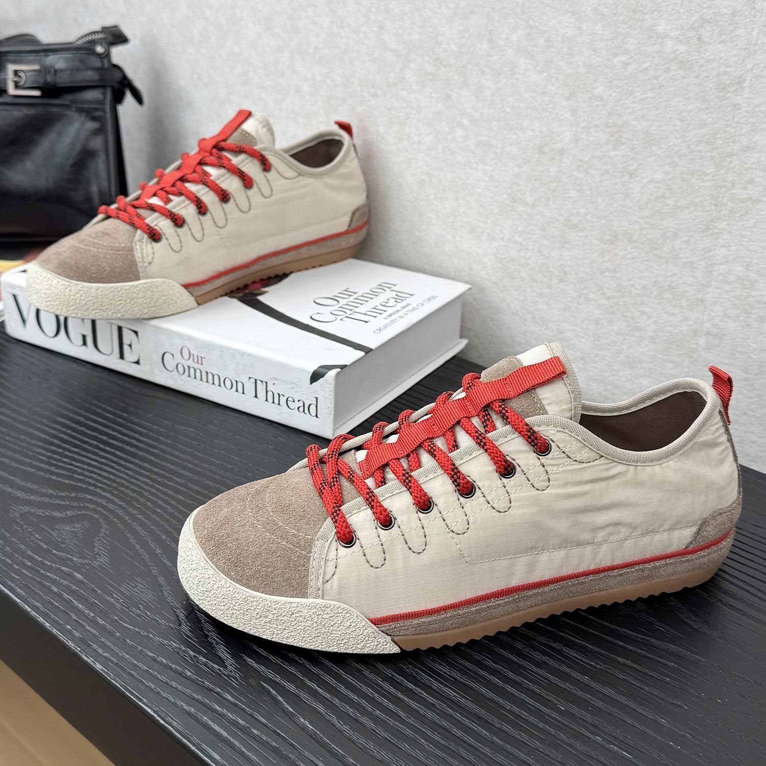 Retro Satin Soft Sole Casual Sneakers For Women 2026 Spring New Round Toe Lace-Up Color Block Versatile Fashionable_vogvips.com