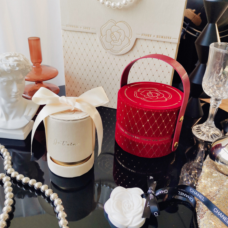 小香风山茶花阿胶糕包装盒红黑糖水果花茶燕窝烘焙包装送礼盒空盒