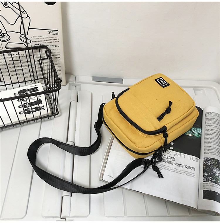 Personalized Trendy Casual Sports OneShoulder Messenger Bag Solid Color Fashion Simple Canvas Bag Street Retro Small Square Bag for Womenpicture23