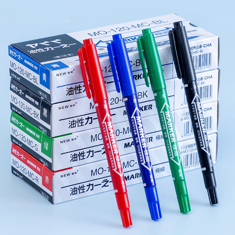 Cross-border small double-headed oil pen marking pen large capacity fine-headed Hook pen marking quick-drying waterproof art marker