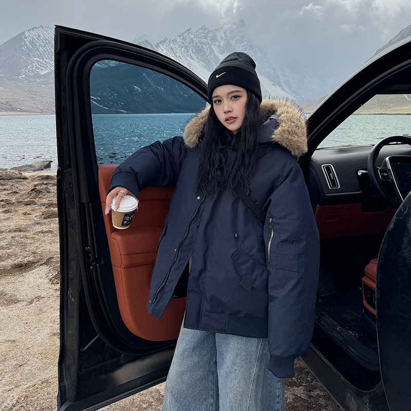 Nueva moda de algodón de invierno para mujeres 2025 con capuzas de estilo coreano cuello de cabello suelto chaqueta de algodón pequeño image 7