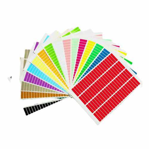 Colorful label self-adhesive sticker with rainbow name and surname, class assignment classification student ID sticker