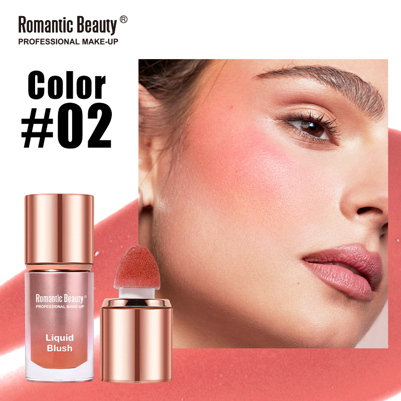 El blush líquido transfronterizo es un blush polivalente, un blush mate, un blush de color natural duradero.
