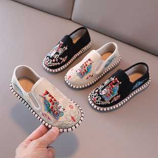 Old Beijing Cloth Shoes for Children, Chinese Style Hanfu Shoes, Dance Performance Embroidered Shoes, Boys' Shoes, Children's Cloth Shoes