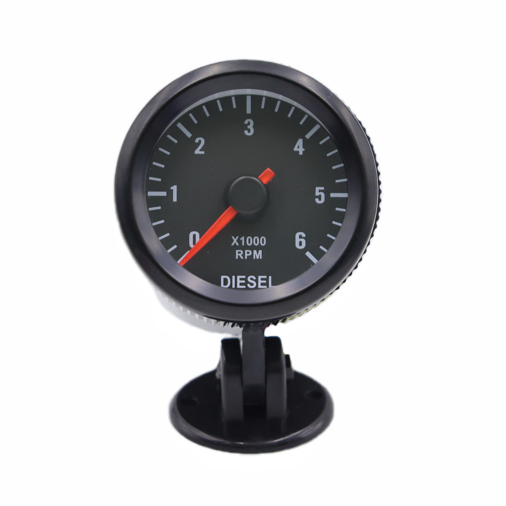 Cross-Border Hot-Selling 2-Inch 52mm Diesel Vehicle Tachometer 0-6000Rpm 12V Car Instrument Modification Gauge