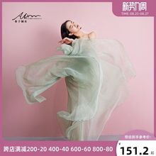 720度一片式舞蹈裙女古典舞廣場舞新疆舞演出服仙女飄逸大擺裙