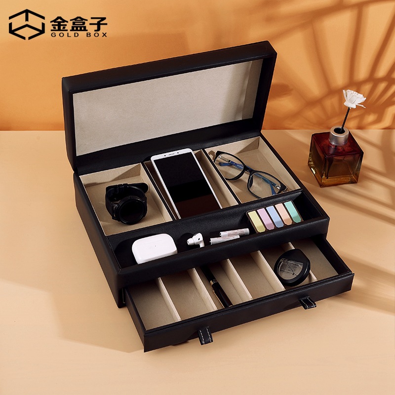 厂家直销黑色开关面板展示皮盒 pu皮全屋通电智能家居样板箱