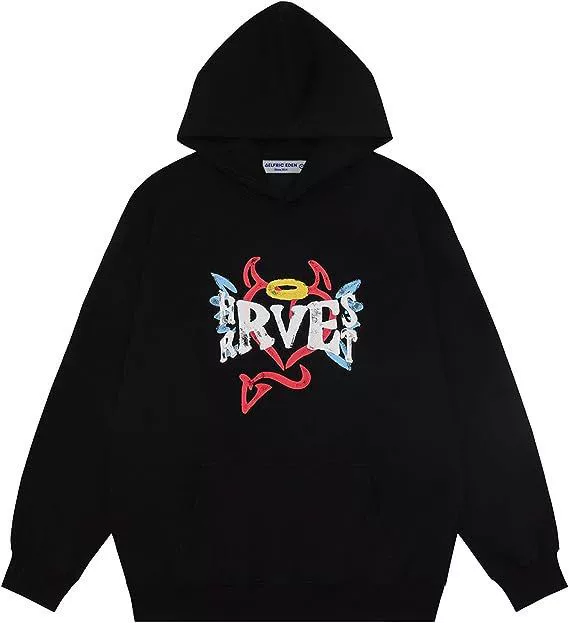 Demi-season Hoody, Retro Hip‑Hop Sweatshirt, Relaxed Fit, Sizes S–XXL