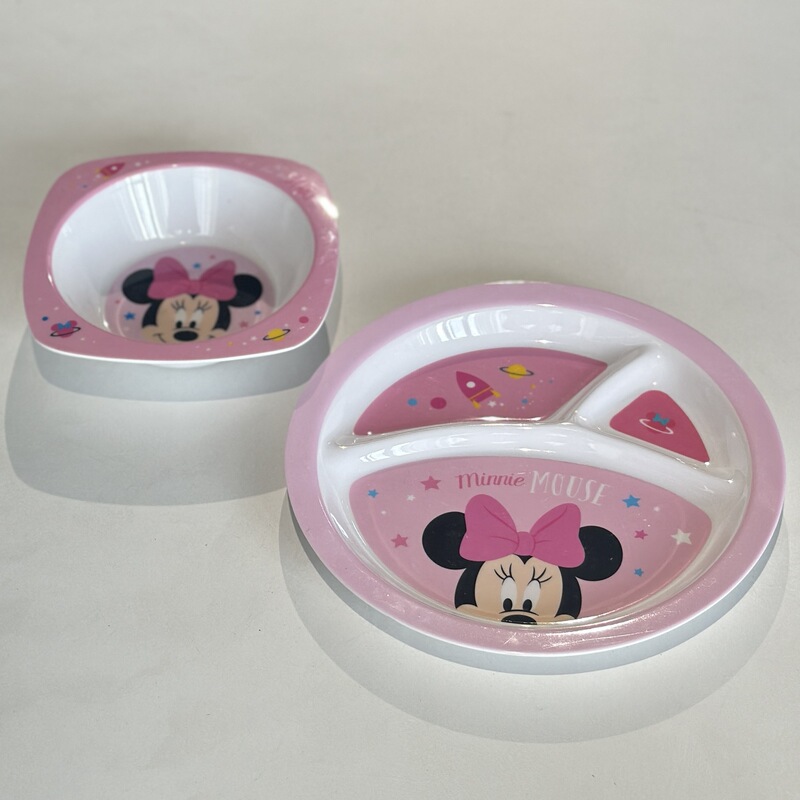 Factory Direct Supply Melamine Children's Tableware Cartoon Minnie Separator Plate Family Anti-fall Rice Bowl Baby Food Supplementary Plate Factory Direct Supply Melamine Children's Tableware Cartoon Minnie Separator Plate Family Anti-fall Rice Bowl Baby Food Supplementary Plate